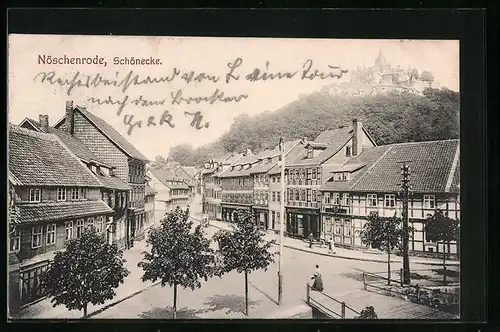 AK Nöschenrode, Schönecke mit Brücke aus der Vogelschau