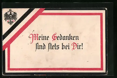 AK Meine Gedanken sind stets bei Dir!, Farben des Kaiserreichs