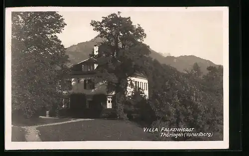 AK Thüringen i. Vorarlberg, Blick zur Villa Falkenhorst