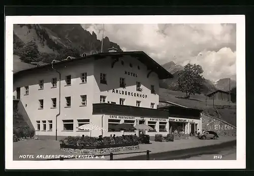 AK Langen a. A., Hotel Albergerhof mit Terrasse