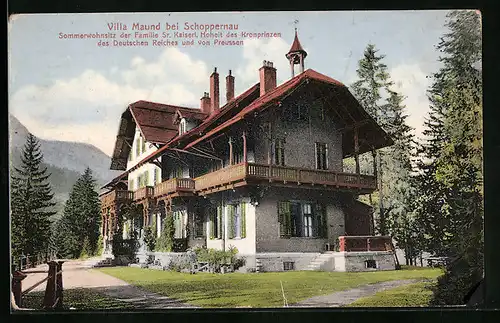 AK Schoppernau, Villa Maund, Sommerwohnsitz des Kronprinzen von Preussen und des Deutschen Reiches