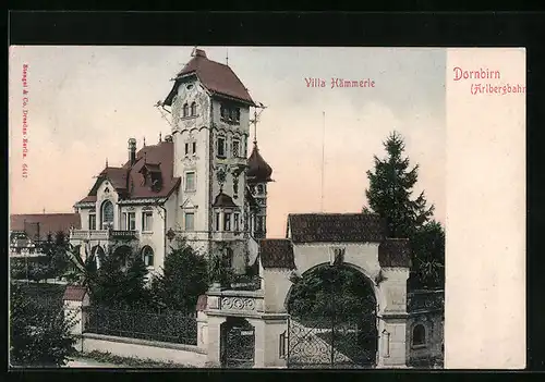 AK Dornbirn, Villa Hämmerle in der Strassenansicht