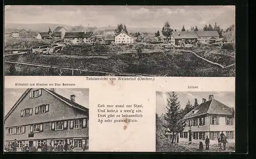 AK Weienried, Totalansicht, Gasthaus zum Hirschen und Zollamt