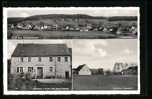 AK Kotzenaurach, Gasthaus zur Krone, Südliche Teilansicht, Totalansicht