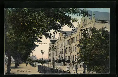 AK Pössneck i. Th., Blick zur Bürgerschule