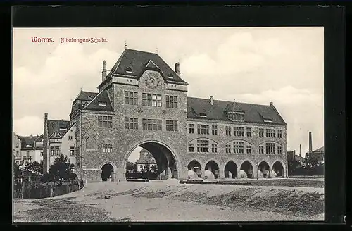 AK Worms, Ansicht der Nibelungen-Schule
