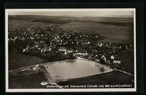 AK Winterlingen, Fliegeraufnahme des Schwimmbades