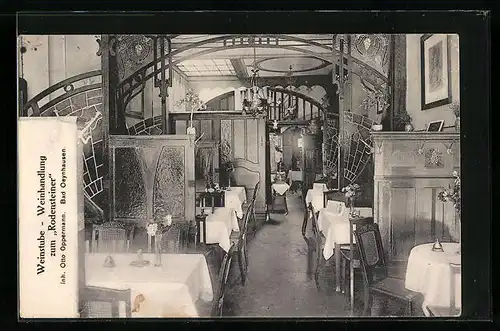 AK Bad Oeynhausen, Gasthaus Weinstube-Weinhandlung zum Rodensteiner, Innenansicht