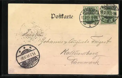 AK Hamburg, Wappen, Landungsplatz und Cafe Hammonia, Innenansicht