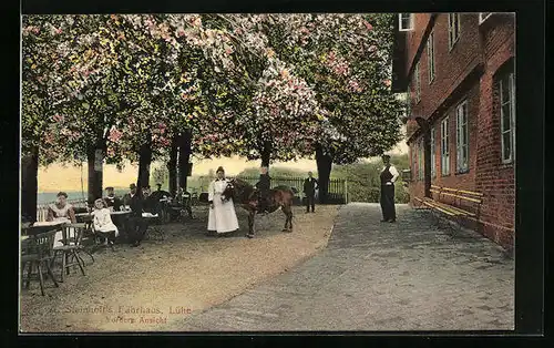 AK Lühe, A. Steinhoffs Fährhaus and der ersten Landungsbrücke, Vordere Ansicht