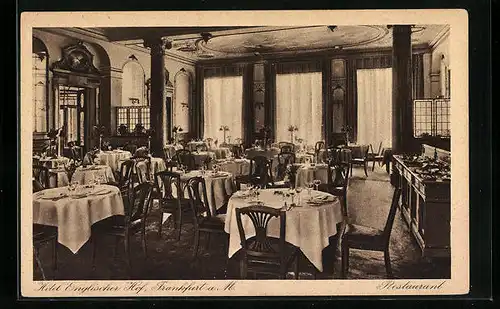 AK Frankfurt a. M., Hotel-Restaurant Englischer Hof, Innenansicht
