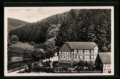 AK Latrop /Hochsauerland, Gasthof zum Grubental, Inh.: F. Stracke