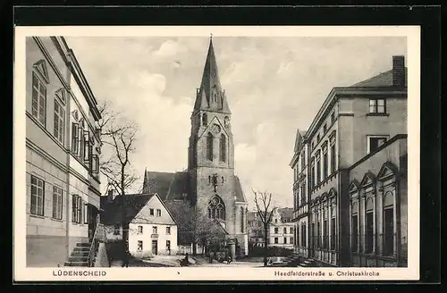 AK Lüdenscheid, Heedfelderstrasse und Christuskirche