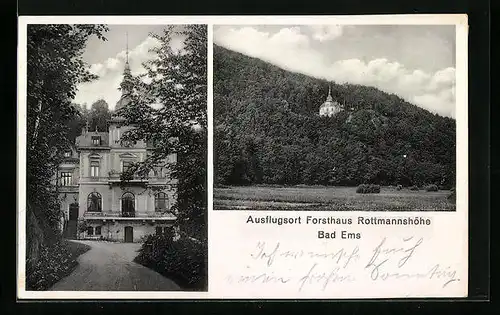 AK Bad Ems, Ausflugsort Forsthaus Rottmannshöhe