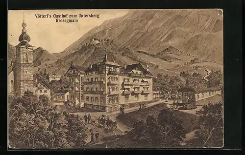 AK Grossgmain, Vötterls Gasthof zum Untersberg
