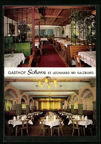 AK St. Leonhard, Gasthof Schorn, Innenansichten