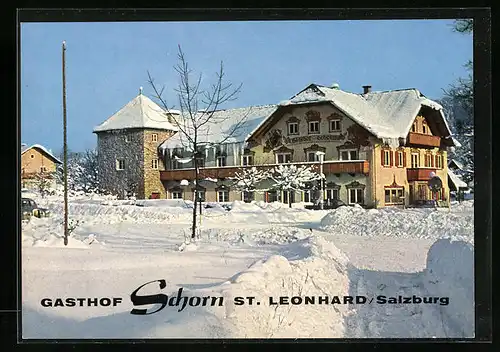 AK St. Leonhard, Gasthof Schorn im Winter