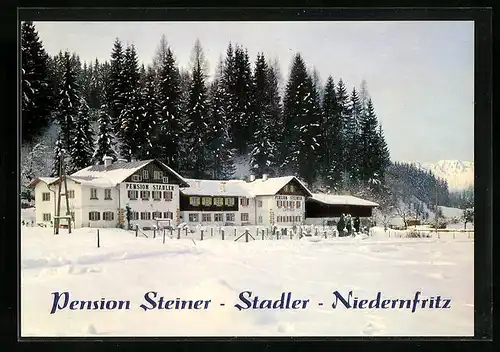 AK Niedernfritz, Hotel-Pension Steiner-Stadler im Winter