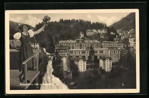 AK Badgastein, Ortsansicht vom Flugzeug aus