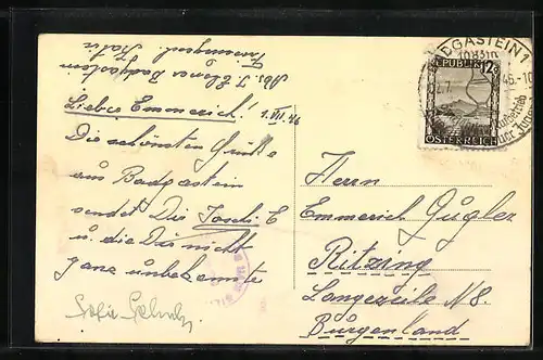 AK Badgastein, Ortsansicht vom Flugzeug aus