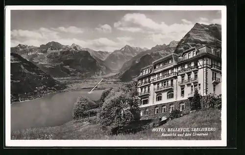 AK Seelisberg, Hotel Bellevue, Aussicht auf den Urnersee