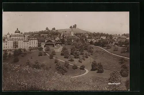 AK Menzingen, Teilansicht mit Kirche