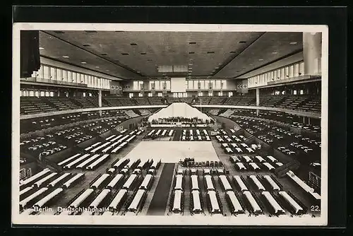 AK Berlin, Innenansicht der Deutschlandhalle