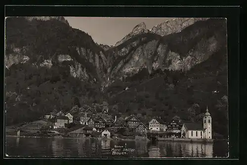 AK Bauen, Teilansicht mit Hotel Schiller