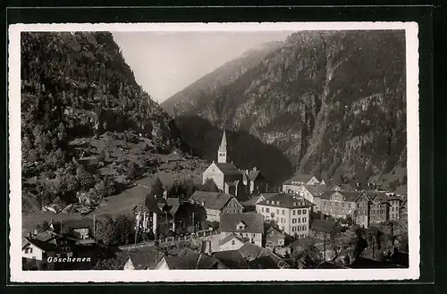 AK Göschenen, Totale mit Kirche