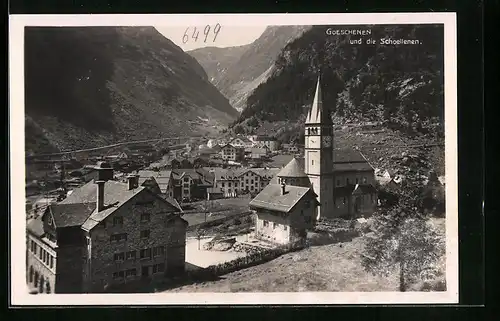 AK Goeschenen, Ansicht mit den Schoellenen