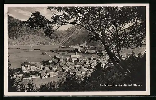 AK Andermatt, Panorama mit Schöllenen