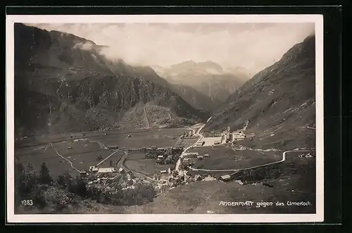 AK Andermatt, Panorama mit Urnerloch