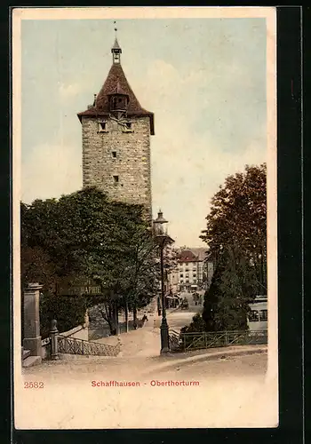 AK Schaffhausen, Blick zum Oberthorturm