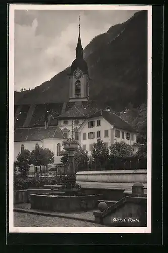 AK Altdorf, Teilansicht mit Kirche