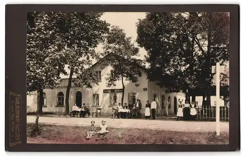 Fotografie Karl Bechmann, Bad Elster, Ansicht Rossbach / Böhmen, Partie am Restaurant Schweizerhaus