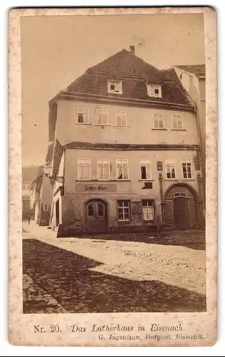 Fotografie G. Jagemann, Eisenach, Ansicht Eisenach, Blick zum Lutherhaus 1885