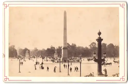 Fotografie Albert Houtecoeur, Ansicht Paris, Obelisque, Place de la Concorde, 1882