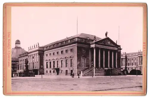 Fotografie Rob. Prager, Berlin, Ansicht Berlin, Strassenpartie am königlichen Opernhaus