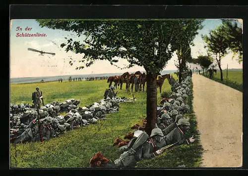 AK Soldaten der Infanterie in der Schützenlinie