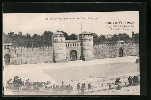 AK Bordeaux, Fete des Vendanges, Théatre des Quincones