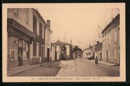AK Castets-en-Dorthe, Rue Principale