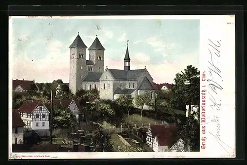 AK Klosterlausnitz i. Thür., Blick auf die Kirche
