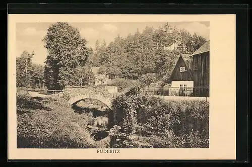 AK Ruderitz, Partie an der Flussbrücke