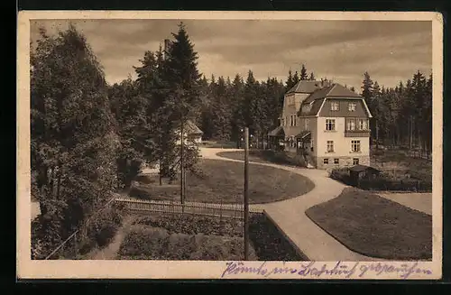 AK Auerbach i. V., Heilstätte Albertsberg, Erweiterungsbau mit Anlagen