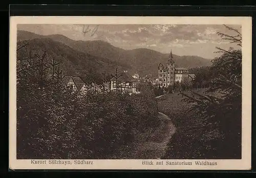 AK Sülzhayn / Südharz, Blick auf Sanatorium Waldhaus