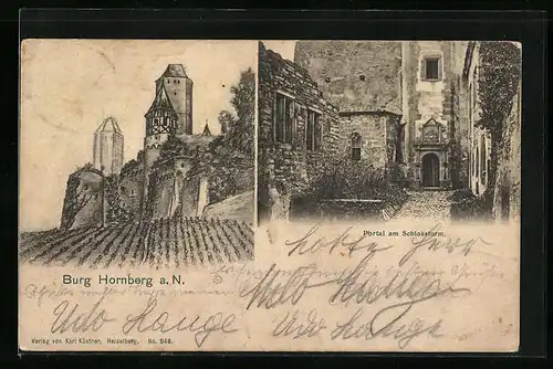 AK Hornberg a. N., Burg, Portal am Schlossturm