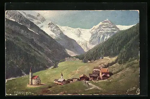 AK Trafoi, Das Dorf gegen das Gebirge