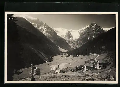 AK Trafoi, Ortsansicht gegen Ortlergruppe