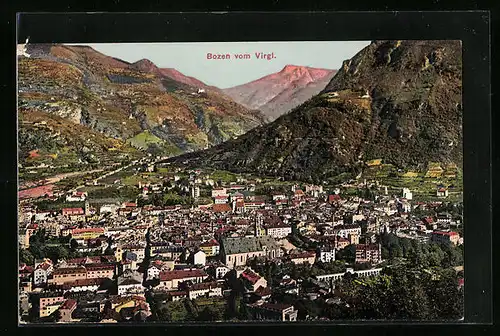 AK Bozen, Blick vom Virgl auf die Stadt
