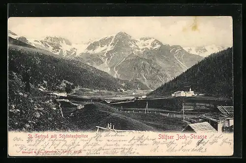 AK St. Gertrud, Ortsansicht mit Schöntaufspitze